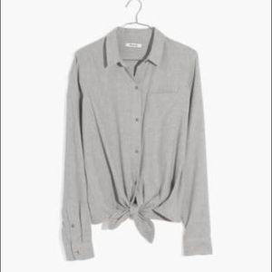 Flannel Tie-Front Shirt